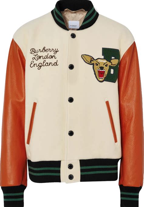 burberry varsity jacket orange